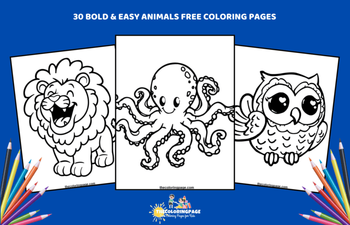 30 Free Bold & Easy Animals Coloring Pages - Download and Enjoy