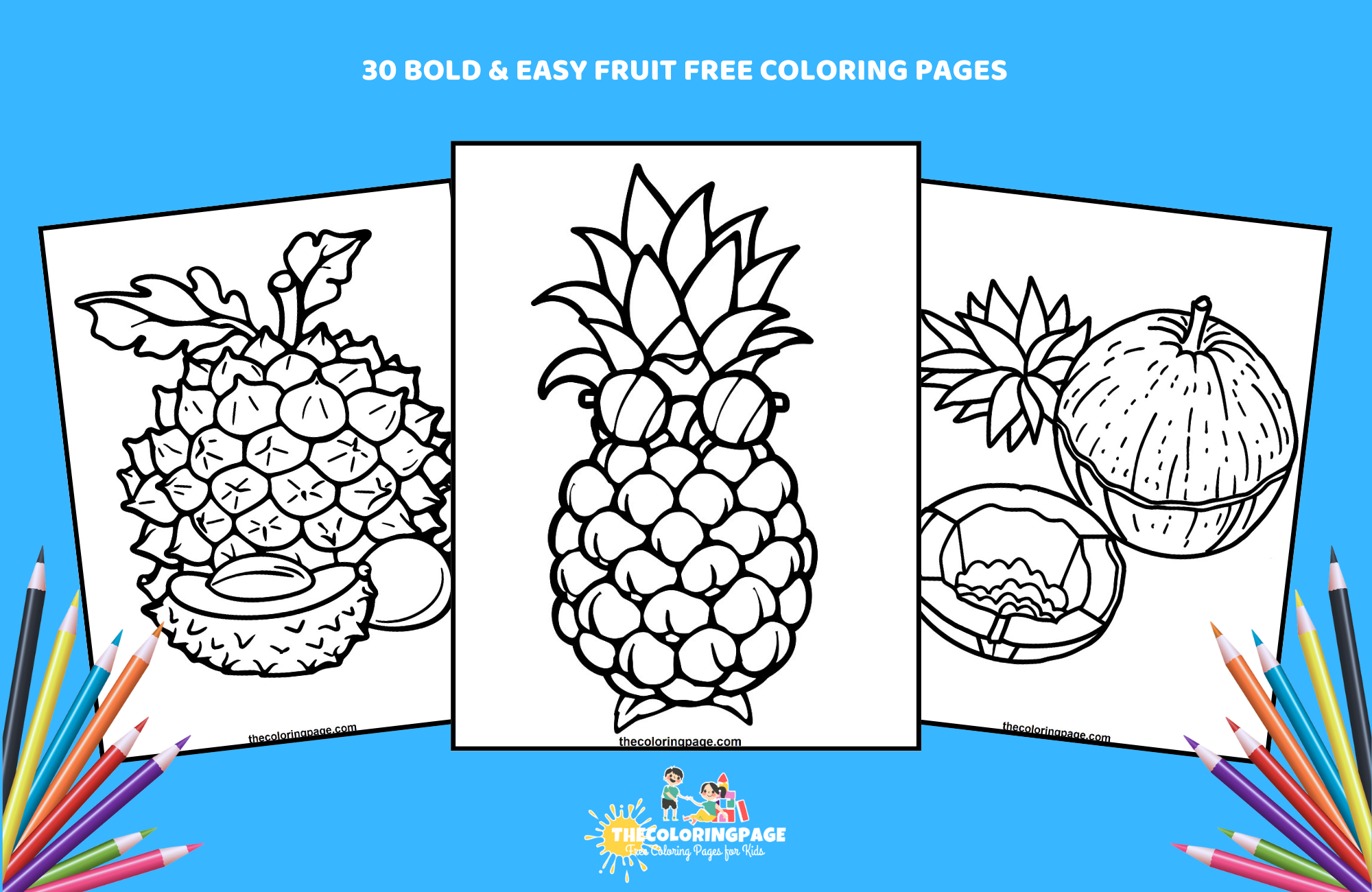 30 Free Bold & Easy Fruit Coloring Pages For Kids - Absolutely Free