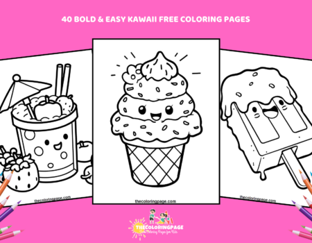 40 Free Bold & Easy Kawaii Coloring Pages for Kids: A Cute & Fun Coloring Adventure!