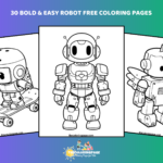 30 Free Bold & Easy Robot Coloring Pages For Kids -Download Now