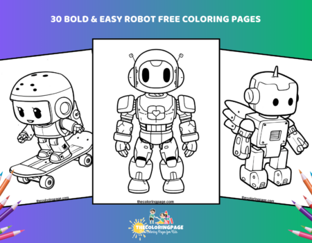 30 Free Bold & Easy Robot Coloring Pages For Kids -Download Now