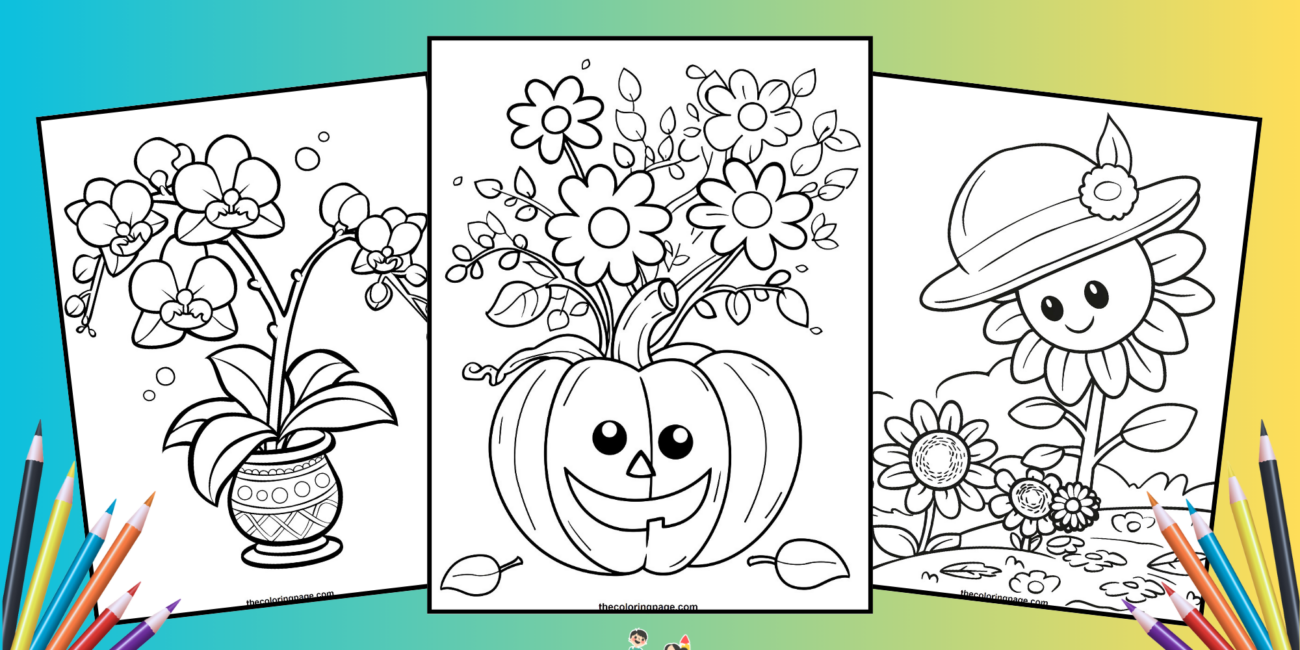 30 Free Flower Coloring Pages For Kids - Quick and Free Download