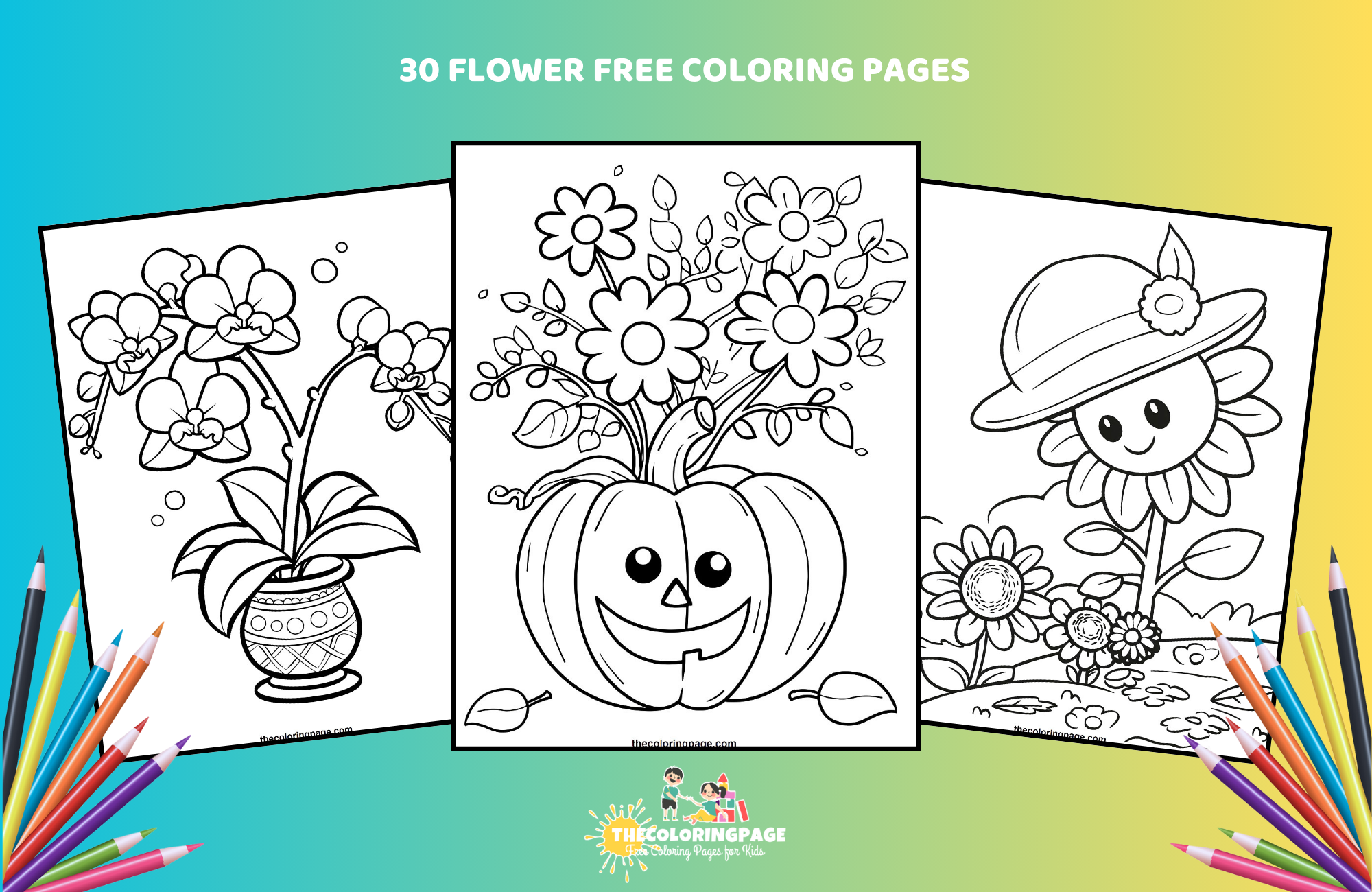 30 Free Flower Coloring Pages For Kids - Quick and Free Download