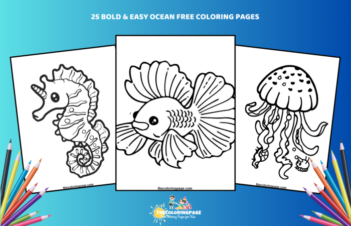 25 Free Bold & Easy Ocean Coloring Pages For Kids - Free to Download and Color