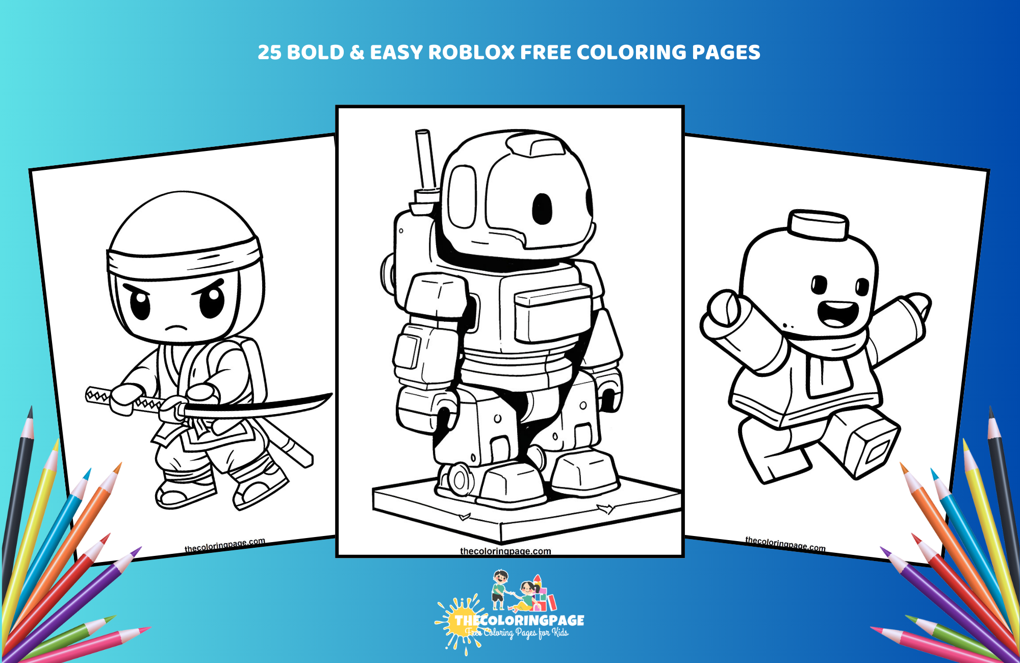 25 Free Bold & Easy Roblox Coloring Pages - Perfect for Little Artists